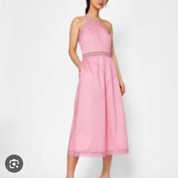 Ted Baker London Dresses & Skirts - Ted Baker Kallii One Shoulder Pink Asymmetric Cotton Dress Size M NWT
